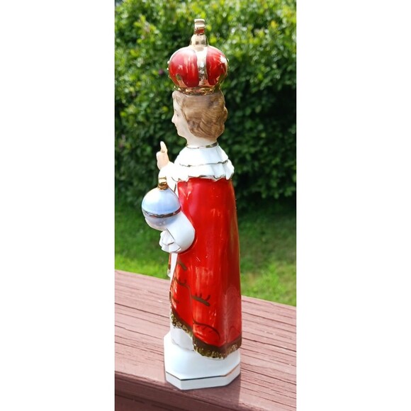 Vintage Infant of Prague 10.5" Ceramic Figurine Religious Statue Hand Painted - Picture 2 of 5